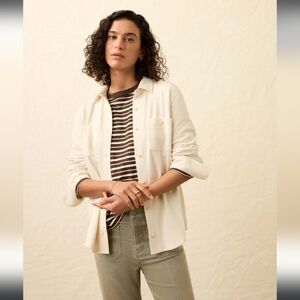 Faherty Legend Sweater Shirt S Light Oatmeal Twill Minimal Gorp Cozy Casual